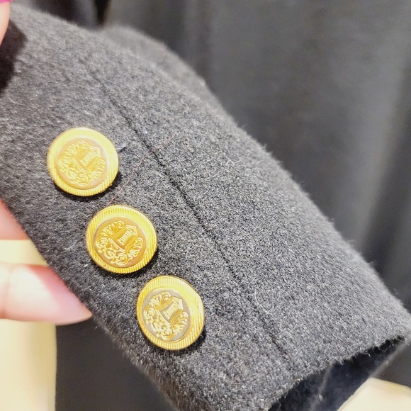 APPLESEED'S Women's Black Wool Blend Military Button Blazer size 12 - Picture 7 of 12